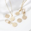 Immagine di Ottone Fiore del Mese di Nascita Charms Tondo Vero Oro Placcato Trasparente Cubic Zirconiae 23mm x 22mm, 2 Pz