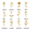 Picture of Copper Birth Month Flower Connectors Real Gold Plated Flower