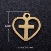 Picture of Stainless Steel Valentine's Day Charms Multicolor Heart Cross Hollow 12mm Dia.