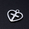 Picture of Stainless Steel Valentine's Day Charms Multicolor Heart Cross Hollow 12mm Dia.