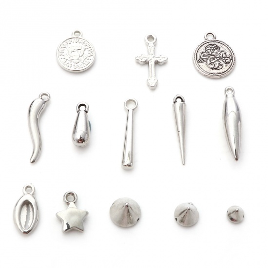 Picture of Acrylic Charms Rivet Silver Color Shell 30 PCs