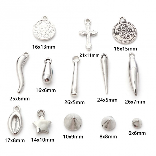 Picture of Acrylic Charms Rivet Silver Color Shell 30 PCs