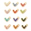 Picture of Zinc Based Alloy Valentine's Day Charms Gold Plated Heart Micro Pave Multicolor Rhinestone 10mm x 8mm