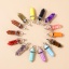 Picture of Handmade Resin Jewelry Real Gravel Pendants Silver Tone Multicolor Hexagonal Column 40mm x 8mm