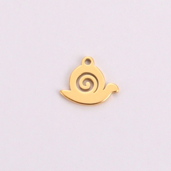 Immagine di Acciaio Inossidabile Charms Chiocciola Multicolore Filigrana 11.1mm x 9.5mm, 10 Pz