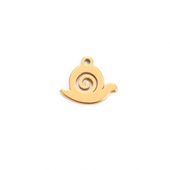 Immagine di Acciaio Inossidabile Charms Chiocciola Multicolore Filigrana 11.1mm x 9.5mm, 10 Pz