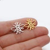 Picture of 304 Stainless Steel Insect Charms Multicolor Bee Animal Hollow 18.5mm x 15mm