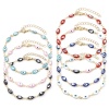 Picture of 1 Piece Vacuum Plating 304 Stainless Steel Religious Anklet Gold Plated Multicolor Enamel Evil Eye 22cm(8 5/8") long