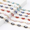 Picture of 1 Piece Vacuum Plating 304 Stainless Steel Religious Anklet Gold Plated Multicolor Enamel Evil Eye 22cm(8 5/8") long