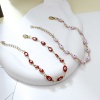 Picture of 1 Piece Vacuum Plating 304 Stainless Steel Religious Anklet Gold Plated Multicolor Enamel Evil Eye 22cm(8 5/8") long