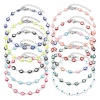 Picture of 304 Stainless Steel Religious Anklet Silver Tone Multicolor Enamel Evil Eye 22.5cm(8 7/8") long