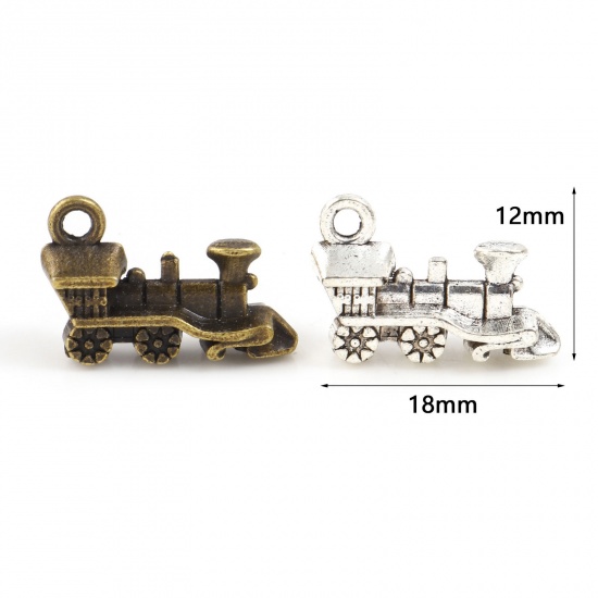 Picture of Zinc Based Alloy 3D Transport Charms Multicolor Train 18mm x 12mm