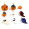 Imagen de Resina Halloween Colgantes Charms Calabaza Multicolor Halloween Fantasma 2 Unidades