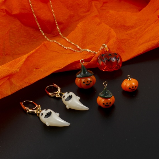Picture of Resin Halloween Charms Pumpkin Ghost Multicolor