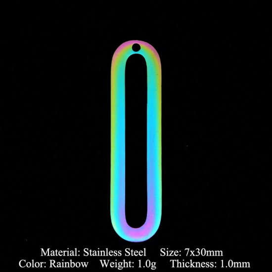 Immagine di Acciaio Inossidabile Serie Geometry Ciondoli Multicolore 2 Pz