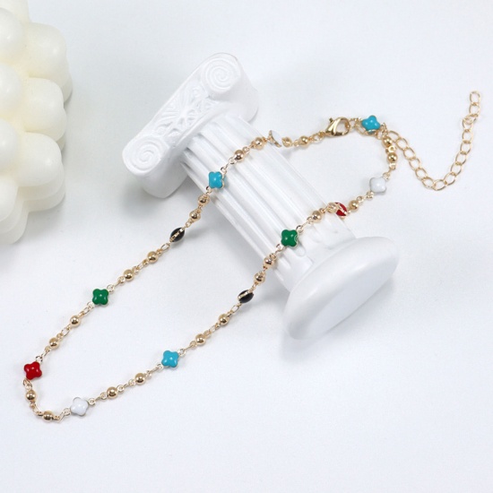 Picture of Ins Style Choker Necklace Gold Plated Multicolor 35cm(13 6/8") long