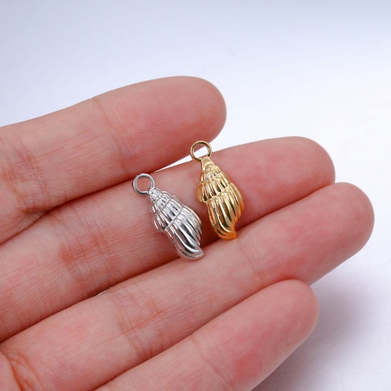 Picture of Stainless Steel Charms Multicolor Conch/ Sea Snail 18mm x 7.5mm