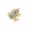 Picture of Brass Charms Frog Animal Micro Pave Multicolor Rhinestone 15mm x 13.5mm