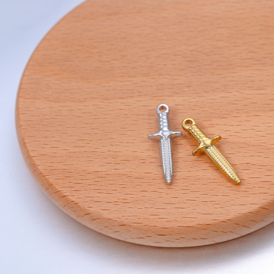 Bild von Edelstahl Charms Schwert Bunt 24mm x 9mm, 1 Stück