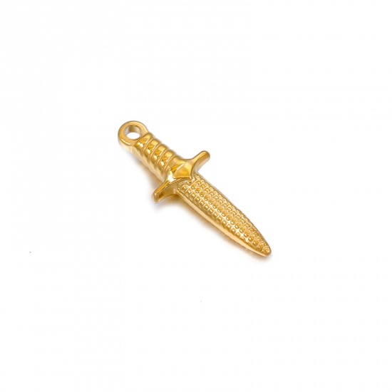 Bild von Edelstahl Charms Schwert Bunt 24mm x 9mm, 1 Stück