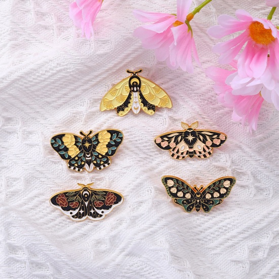 Picture of Insect Pin Brooches Butterfly Animal Gold Plated Multicolor Enamel