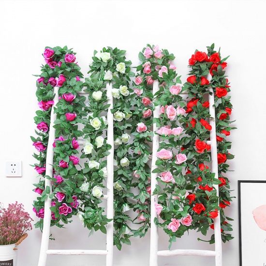 Picture of Faux Silk Wedding Artificial Flower Garlands Vines For Party Home Wall Garden Decoration