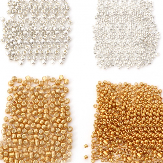 Image de Perles de Rocailles en Verre Rocailles Rondes Multicolore Placage 10 Grammes
