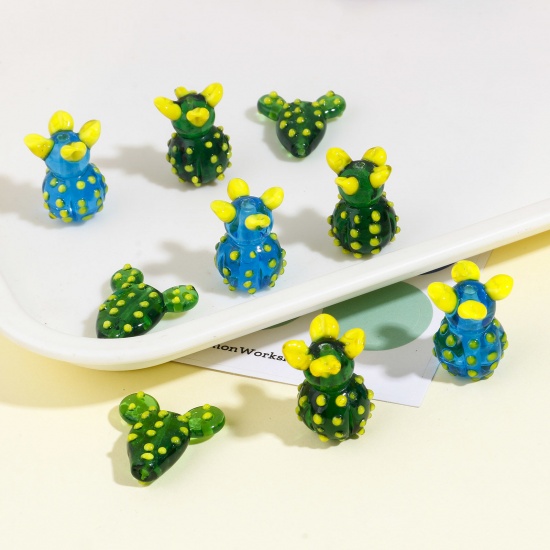 Picture of Lampwork Glass 3D Beads Cactus Multicolor