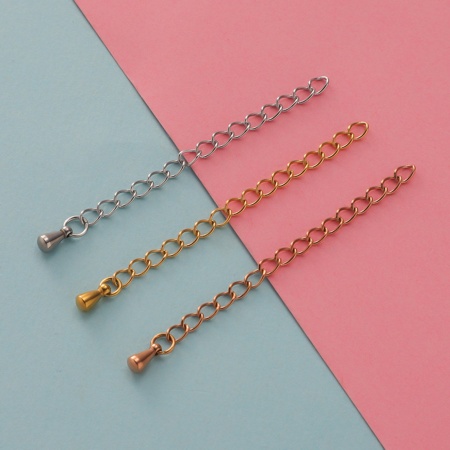 Chaînes d'Extension pour Collier Bracelet en Acier Inoxydable Multicolore Goutte d'Eau 10 Pièces