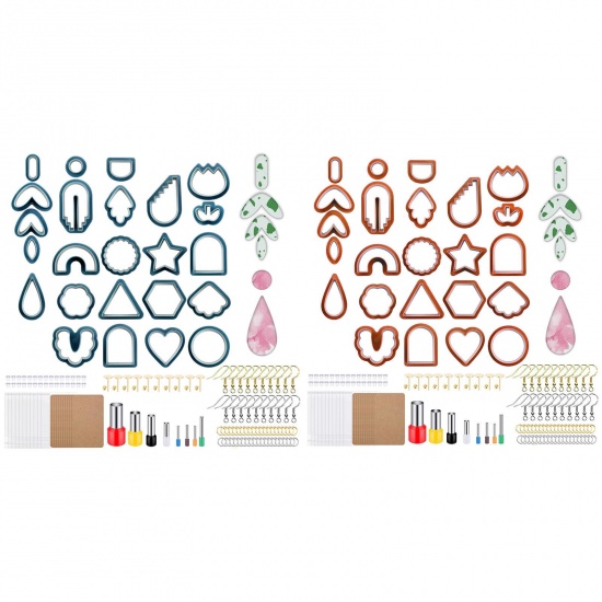 Image de Outil Pâte à Modeler en Plastique Kit de Bricolage de Coupeurs d'Argile Pour la Fabrication de Boucles d'Oreilles en Pâte Polymère Multicolore 1 Kit