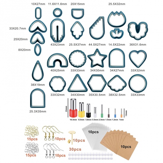 Image de Outil Pâte à Modeler en Plastique Kit de Bricolage de Coupeurs d'Argile Pour la Fabrication de Boucles d'Oreilles en Pâte Polymère Multicolore 1 Kit