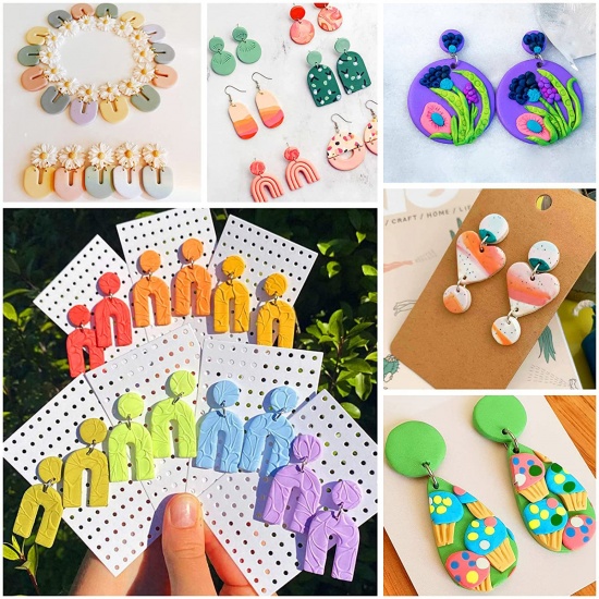 Picture of Plastic Modeling Clay Tools Clay Cutters For Polymer Clay Jewelry Earring Making Multicolor