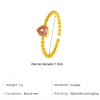 Picture of Brass Ins Style Open Adjustable Rings Heart Gold Plated Multicolour Cubic Zirconia 18mm(US Size 7.75)                                                                                                                                                         