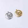 Image de Breloques en Acier Inoxydable Galaxie Demi Lune Multicolore Oeil de la Providence/ Oeil Qui Voit Tout Creux 17mm x 15mm , 2 Pcs