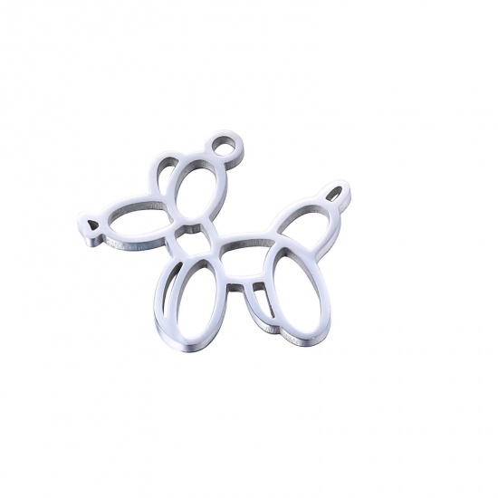 Immagine di Acciaio Inossidabile Charms Palloncino Multicolore Cane Filigrana 18mm x 16.5mm, 3 Pz