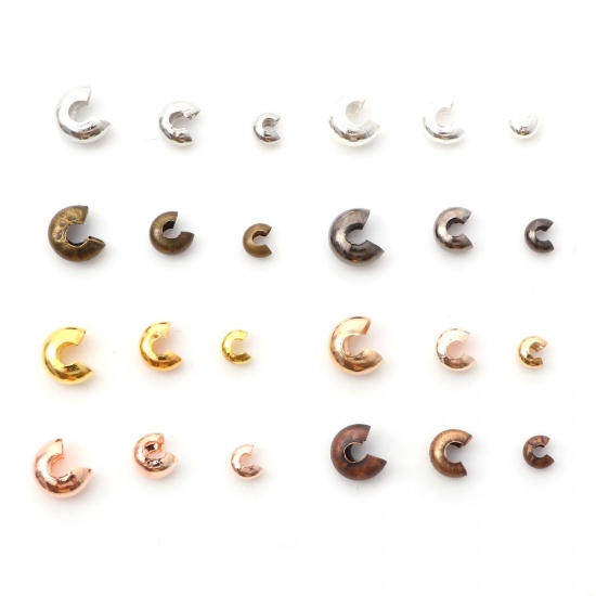 Immagine di Lega di Ferro Schiaccini Perline Tondo Multicolore Aperto 100 Pz