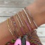 Image de Bracelets Élégant en Laiton Doré Chaîne à Zircone Cubique Multicolore 21cm long, 1 Pièce