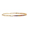 Picture of Brass Stylish Bracelets Gold Plated Link Chain Multicolour Cubic Zirconia 21cm(8 2/8") long                                                                                                                                                                   