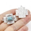 Picture of Zinc Based Alloy Boho Chic Bohemia Charms Antique Silver Color Imitation Turquoise
