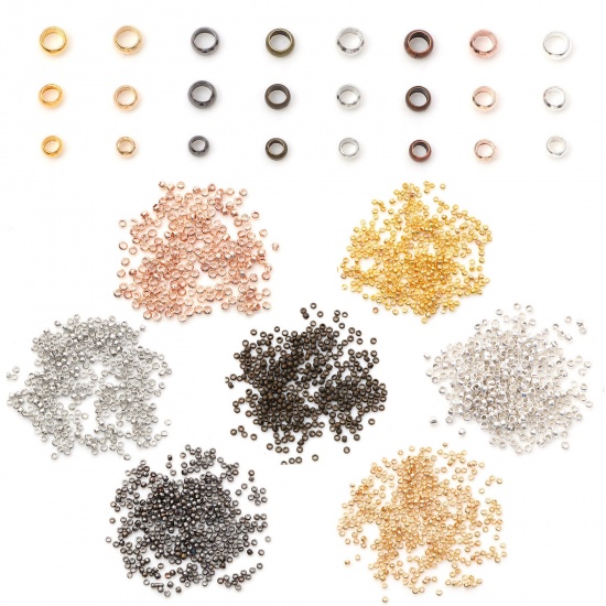 Picture of Brass Crimp Beads Cover Round Multicolor                                                                                                                                                                                                                      