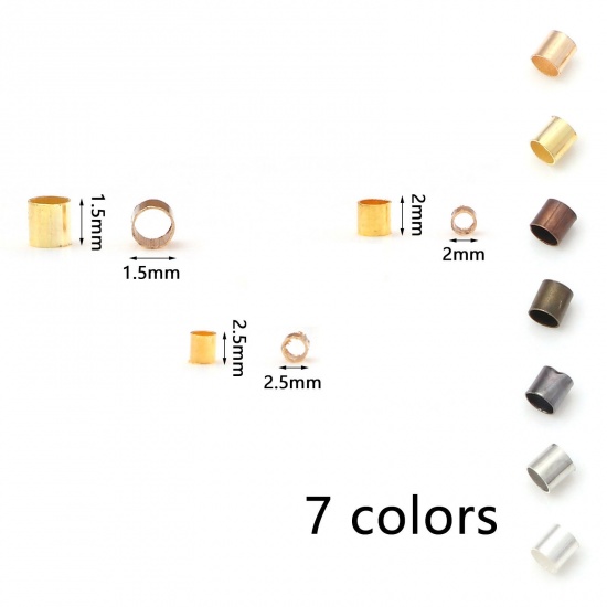 Picture of Brass Crimp Beads Cover Tube Multicolor                                                                                                                                                                                                                       