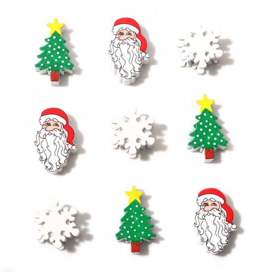 Immagine di Legno Natale Separatori Perline Multicolore 10 Pz