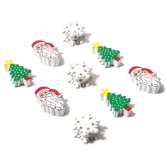 Immagine di Legno Natale Separatori Perline Multicolore 10 Pz