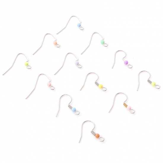 Picture of Stainless Steel Ear Wire Hooks Earring At Random Color With Loop