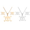 Picture of Stainless Steel Halloween Jewelry Necklace Earrings Set Multicolor Skull Hollow 45cm(17 6/8") long