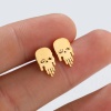 Imagen de Acero Inoxidable Halloween Pendientes Multicolor Cráneo 12mm x 7mm, Post/ Wire Size: (18 gauge), 1 Par