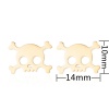 Picture of Stainless Steel Halloween Ear Post Stud Earrings Multicolor Skull Hollow 14mm x 10mm