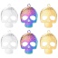 Immagine di Acciaio Inossidabile Halloween Charms Cranio Multicolore Intagliato Filigrana 2 Pz