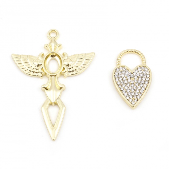 Picture of Zinc Based Alloy Fairy Tale Collection Pendants Gold Plated Scepter Heart