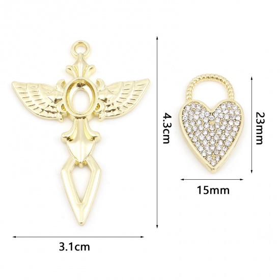 Picture of Zinc Based Alloy Fairy Tale Collection Pendants Gold Plated Scepter Heart